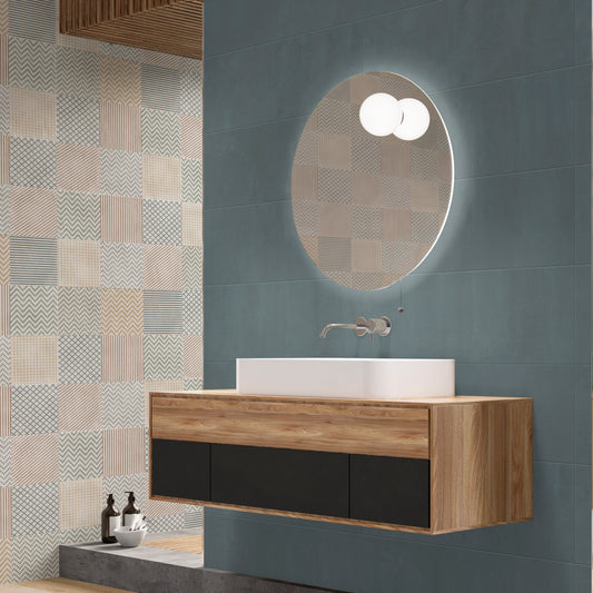 Terre Blue: Cement-Look Tile in Color Blue