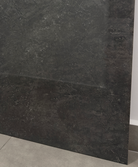 Vencia Grey- Dark Grey Polished Tile with Marble-Like Veining