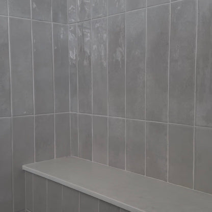 Glazed Ceramic White Subway Tile With Wavy Surface