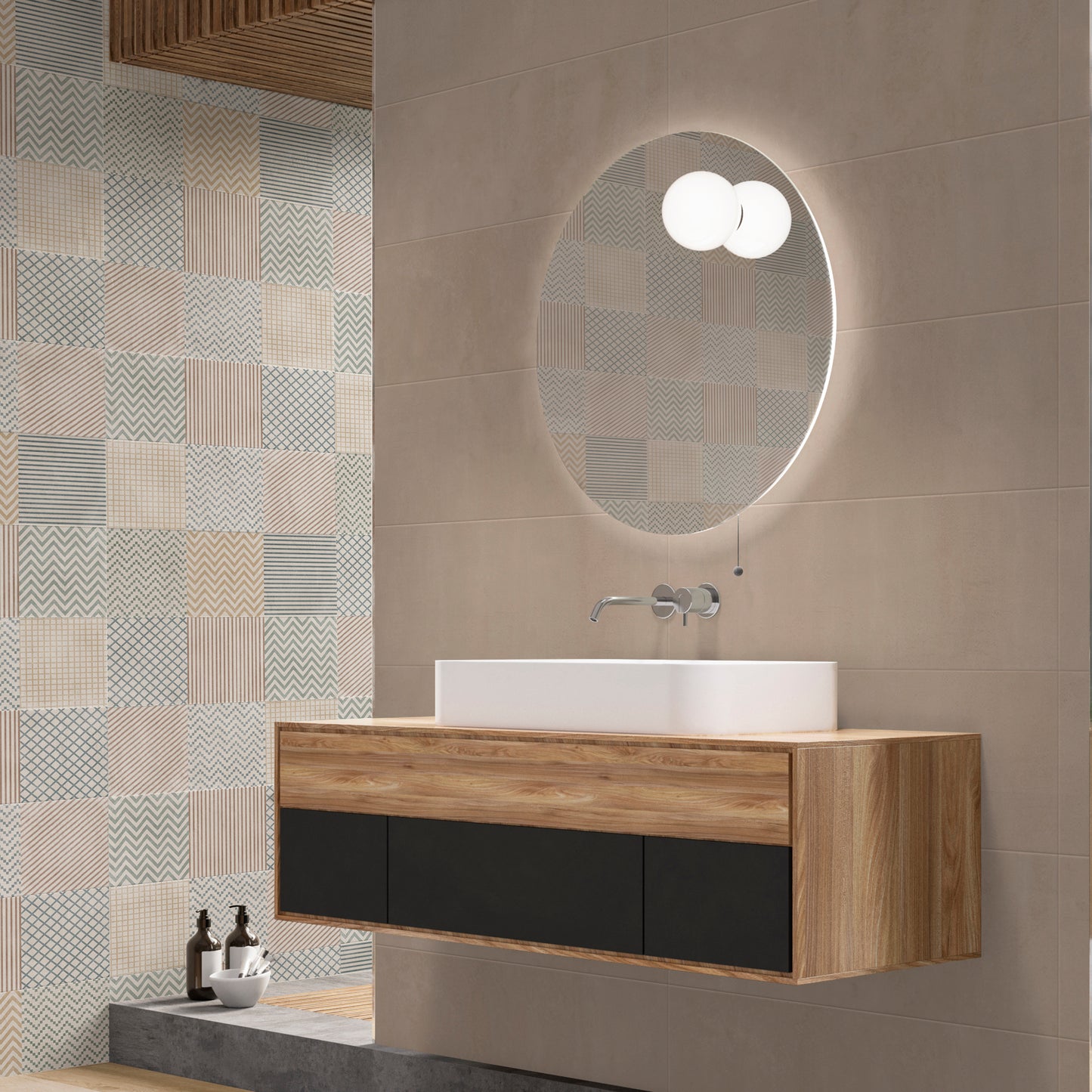Terre Decor: Cement-Look Tile with Three Graphic Patterns
