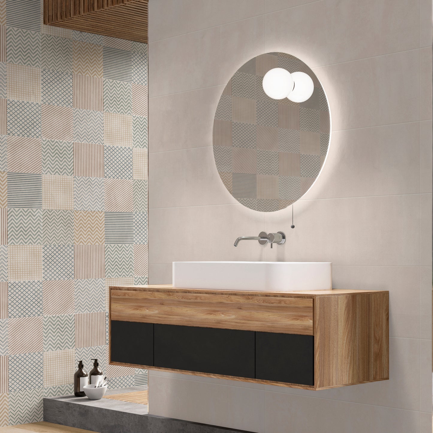 Terre White: Cement-Look Tile in Color White