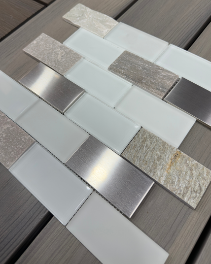 Plaqueta Stone - Mixed Material Mosaic Tile